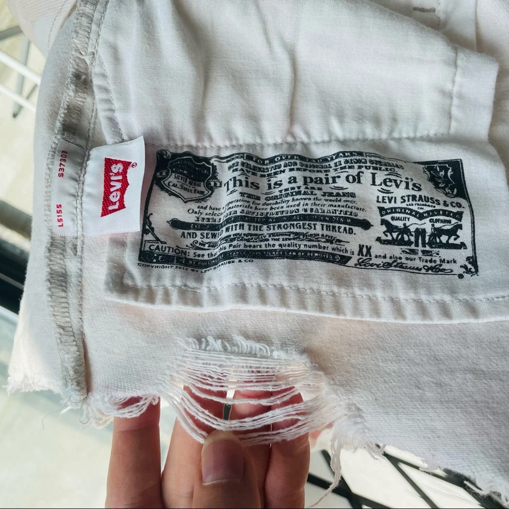 Levi's 501 Rare Button Fly Distressed Cut-Off Raw Hem Grunge Tie Dye Shorts - Picture 14 of 16